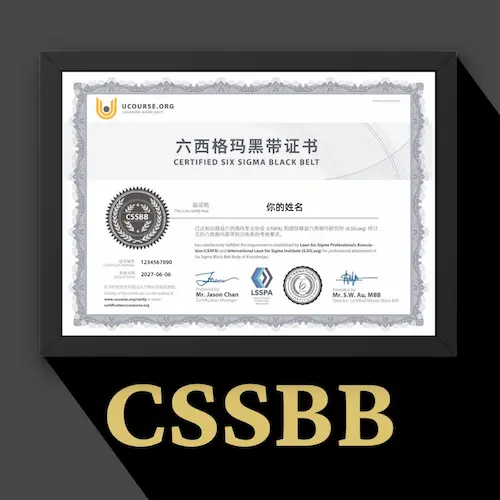六西格玛黑带认证 CSSBB 证书示例